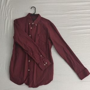 Dark red button down